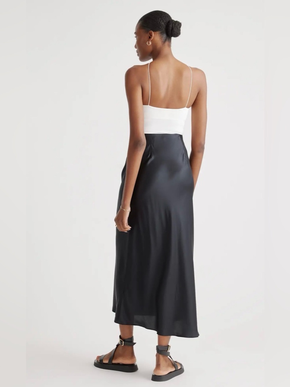 Quince Black 100% Washable Silk Maxi Skirt Size Small - Picture 2 of 8